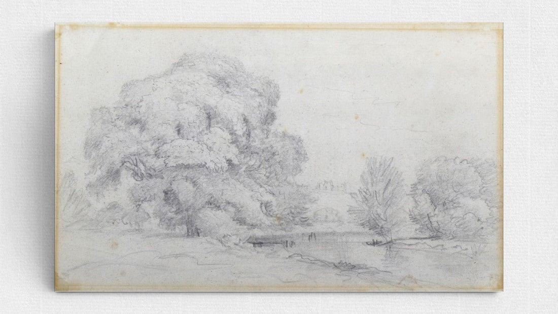 John Constable, A River Landscape – szkic pejzażowy wykonany na papierze z Lower Wookey Mill w Somerset, poprzedniku dzisiejszej St Cuthberts Mill.