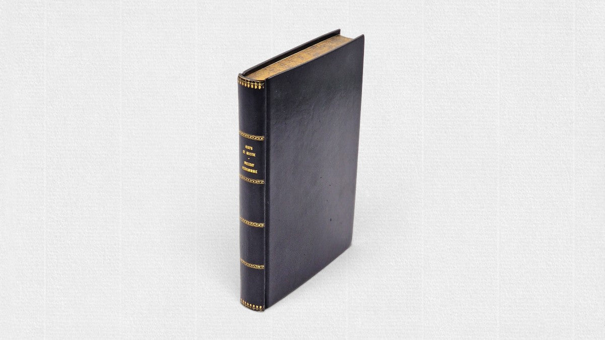 Joseph de Maistre „Wieczory Petersburskie” — ręcznie oprawiony egzemplarz w pełnej skórze z prywatnej biblioteki Rambler Press, inspirowany tradycją fine press.