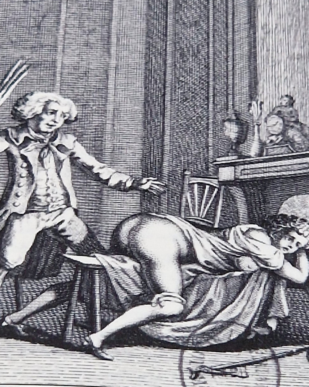 Francuska ilustracja XVIII wieku do powieści Fanny Hill Johna Clelanda, wydanie kolekcjonerskie Rambler Press, klasyczna grafika książkowa