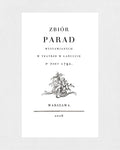 Strona tytułowa „Zbioru Parad” Jana Potockiego w wydaniu kolekcjonerskim Rambler Press. Klasycystyczny układ typograficzny inspirowany drukami końca XVIII wieku, ozdobna winieta oraz elegancki skład krojem Prillwitz nawiązują do tradycji europejskiej typografii epoki stanisławowskiej i bibliofilskich wydań fine press.